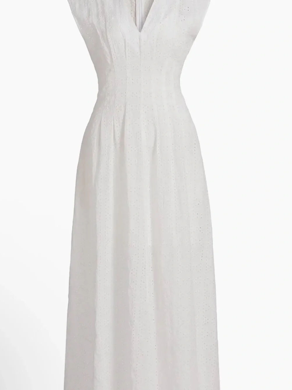 rag & bone White Eyelet V-Neck Dress - Picture 3 of 11